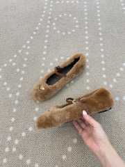 Uubags Prada Shearling ballerinas in caramel - 4