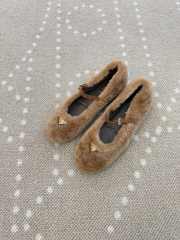 Uubags Prada Shearling ballerinas in caramel - 6
