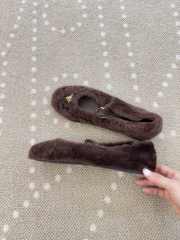 Uubags Prada Shearling ballerinas in dark brown - 6