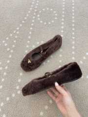 Uubags Prada Shearling ballerinas in dark brown - 4