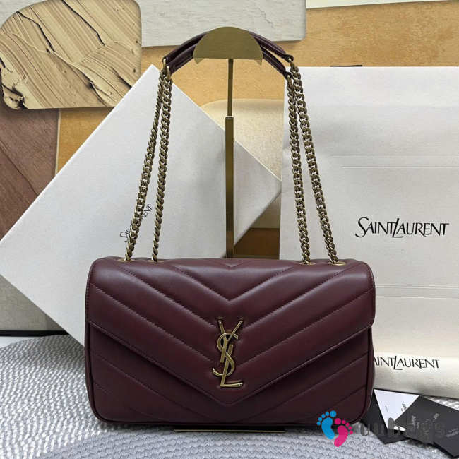 Uubags YSL Loulou large in Matelasse lambskin rouge cabernet 29x17x8cm - 1