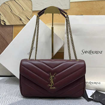 Uubags YSL Loulou large in Matelasse lambskin rouge cabernet 29x17x8cm