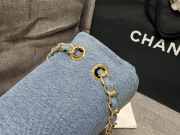 Uubags Chanel large classic handbag 11.12 blue denim & gold-colored metal 30cm - 5