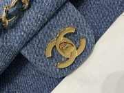 Uubags Chanel large classic handbag 11.12 blue denim & gold-colored metal 30cm - 2