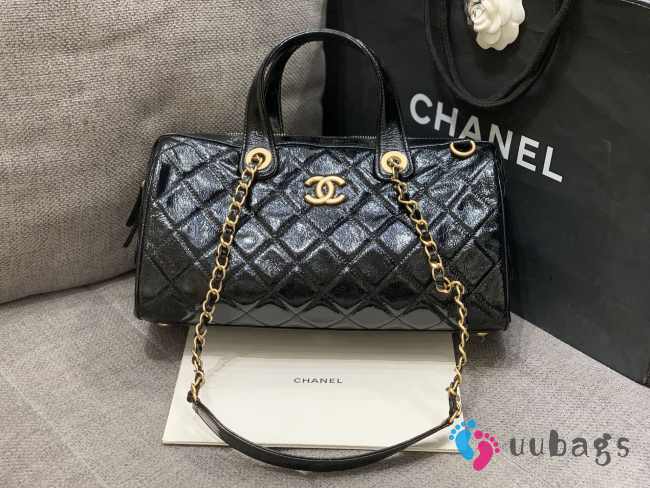 Uubags Chanel 25A Métiers D'art Large Bowling Bag In Black 31x12x18cm - 1