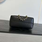 Uubags Chanel Small Shopping Bag In Calfskin Suede, Glossy Sheepskin & Gold Metallic Burgundy & Black 20x16x8.5cm - 5
