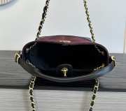 Uubags Chanel Small Shopping Bag In Calfskin Suede, Glossy Sheepskin & Gold Metallic Burgundy & Black 20x16x8.5cm - 2