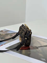 Uubags Fendi nano Baguette Charm bag brown FF jacquard fabric charm 10.5x2.5x7cm - 6