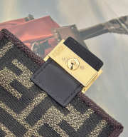 Uubags Fendi nano Baguette Charm bag brown FF jacquard fabric charm 10.5x2.5x7cm - 3