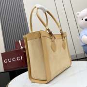 Uubags Gucci Bamboo tote medium bag in dark beige soft suede 30.5x25x13cm - 6