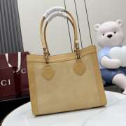 Uubags Gucci Bamboo tote medium bag in dark beige soft suede 30.5x25x13cm - 3