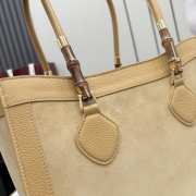 Uubags Gucci Bamboo tote medium bag in dark beige soft suede 30.5x25x13cm - 2