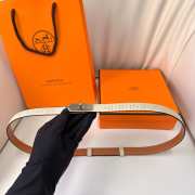 Uubags Hermes Kelly 18 Garden Party Belt In Latte With Silver Hardware 1.8cm - 5