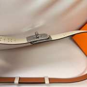 Uubags Hermes Kelly 18 Garden Party Belt In Latte With Silver Hardware 1.8cm - 6