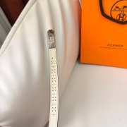 Uubags Hermes Kelly 18 Garden Party Belt In Latte With Silver Hardware 1.8cm - 3