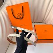 Uubags Hermes Kelly 18 Garden Party Belt In Latte With Silver Hardware 1.8cm - 2